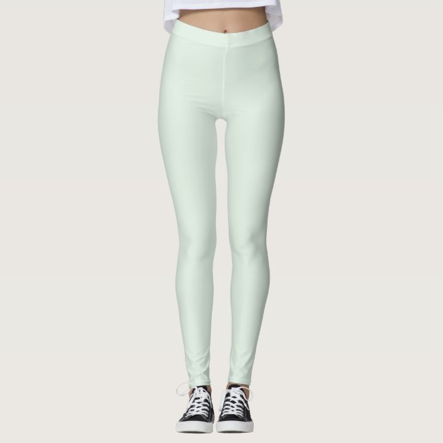 Pastel Mint Green Solid Color Leggings (Vorderseite)