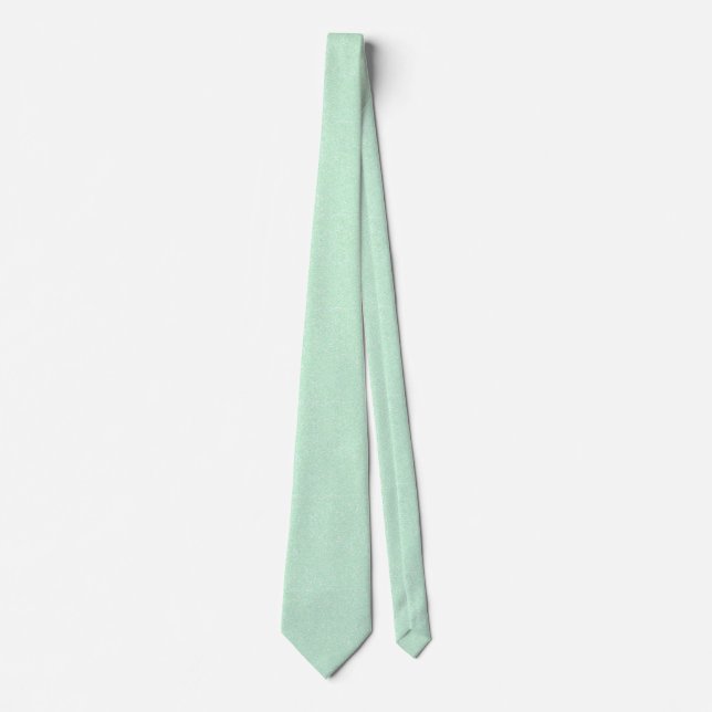 Pastel Mint Green Speckle Gemustert Necktie Krawatte (Vorderseite)