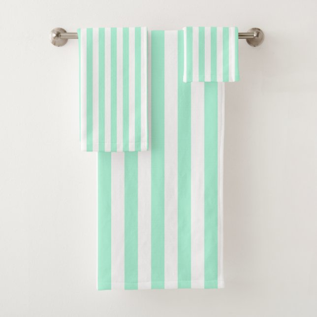 Pastel Mint Green Stripes couleur solide été (En situation)