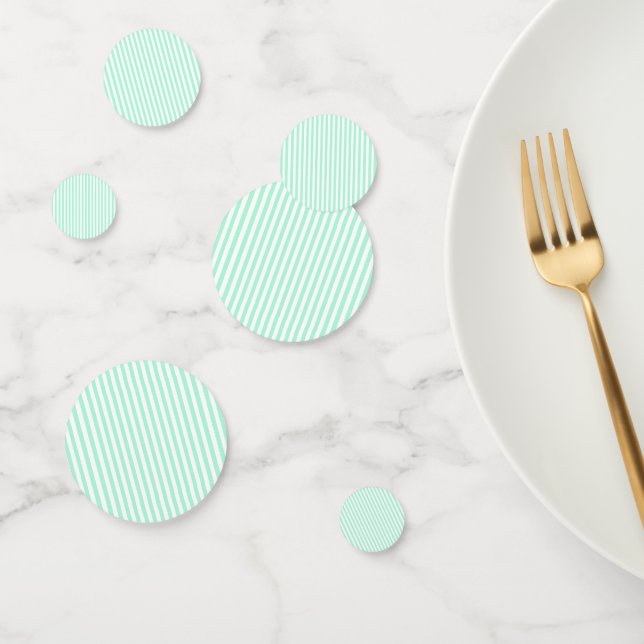 Pastel Mint Green Stripes Sommer Streifen Konfetti (Gruppe)