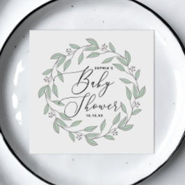 Pastel Minze floral delikate Drehbuch Babydusche Serviette