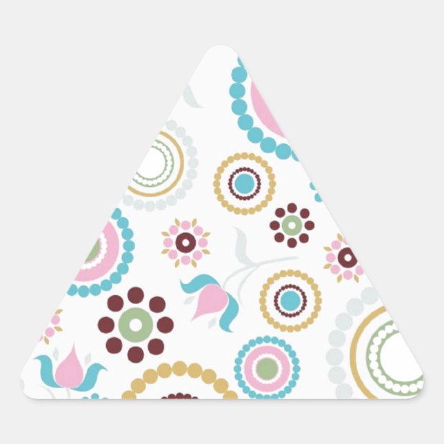 Pastel Mod Dreieckiger Aufkleber (Vorderseite)