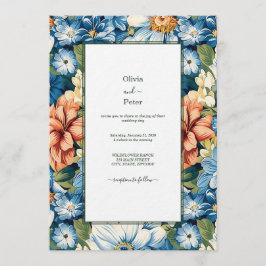 Pastel Modern Floral Wedding Invitation Einladung