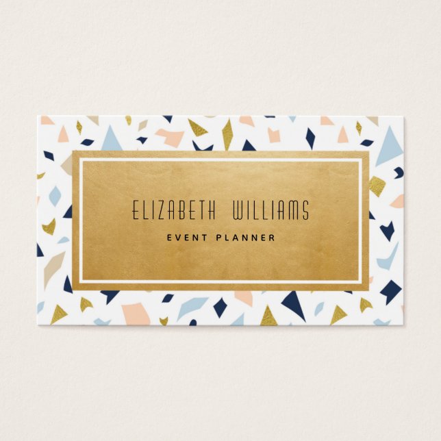 Pastel Modern Terrazzo Eventplaner Business Card (Vorderseite)