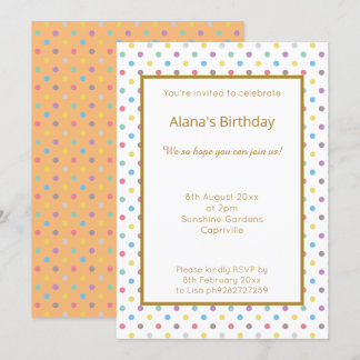 PASTEL MODERN WHITE GOLD SPOT PEACH ALL OCASASY EINLADUNG