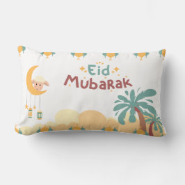 Pastel Mond & Palme Eid Mubarak Wurfkissen- eid Lendenkissen