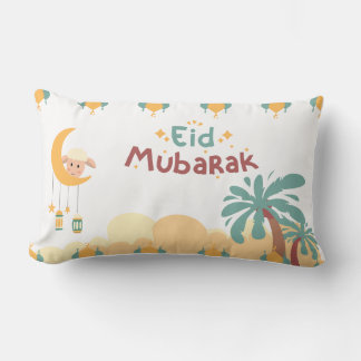 Pastel Mond & Palme Eid Mubarak Wurfkissen- eid Lendenkissen