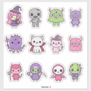 Pastel Monster Mash Aufkleber-Pack Aufkleber