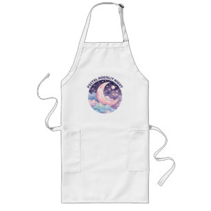 Pastel Moonlit Night - Dreamy Crescent Moon Lange Schürze