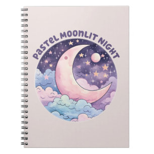Pastel Moonlit Night - Dreamy Crescent Moon Notizblock