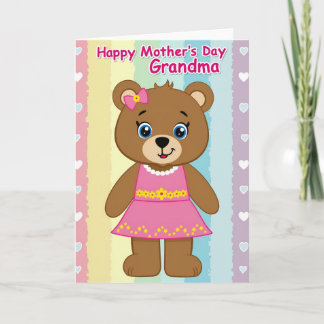 Pastel Mothers Day Bear Card Karte