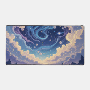 Pastel Mouse Pad, Blue Desk Mat, Kawaii Mouse Pad, Schreibtischunterlage