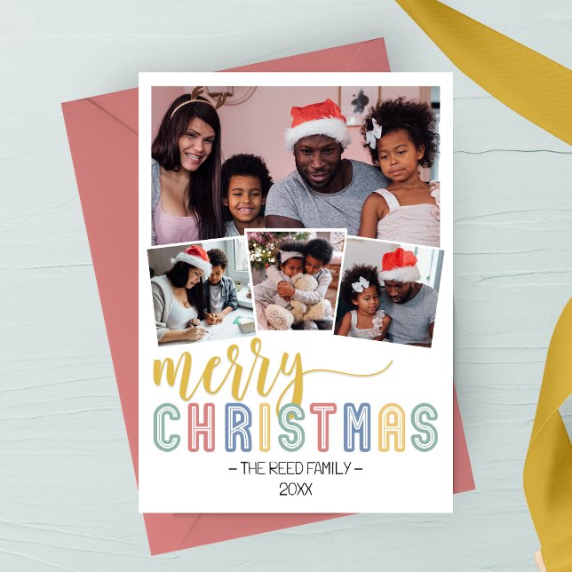 Pastel Multi-Foto Weihnachtsfotokarte Einladung (Von Creator hochgeladen)
