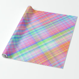 Pastel Multicolor Kariertes Gewebe Geschenkpapier
