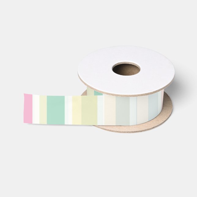 Pastel Multicolor Streifen Ribbon Satinband (Spule)