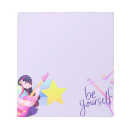 Pastel Music-Themed mit Star & Niedlich Girl Notizblock
