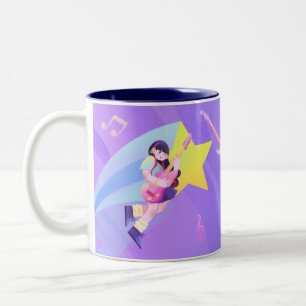 Pastel Music-Themed Tasse mit Star & Niedlich Girl
