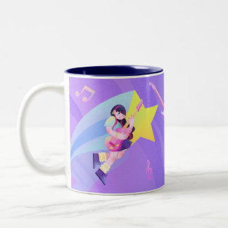 Pastel Music-Themed Tasse mit Star & Niedlich Girl