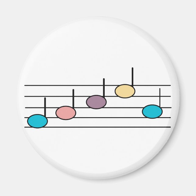 Pastel Musiknote Magnet (Vorne)