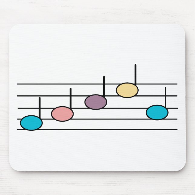 Pastel Musiknote Mousepad (Vorne)