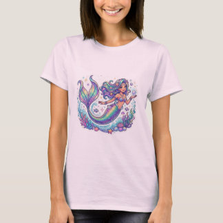 Pastel Mystic Meerjungfrau Grafik T-Shirt | Schimm