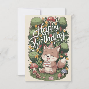 Pastel Mystical Wolf Digital Geburtstag Karte
