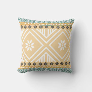 Pastel Native Fabric Seamless Pattern, Thai Nativ Kissen