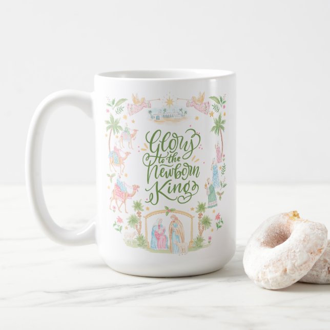 Pastel Nativity | Glory to the Newborn King Kaffeetasse (Mit Donut)