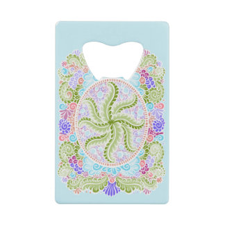 Pastel Nature Mandala Art Kreditkartenflaschenöffner