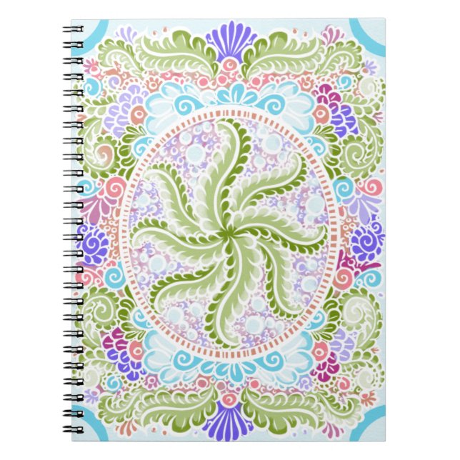 Pastel Nature Mandala Art Notizblock (Vorderseite)