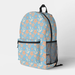 Pastel Nautical Pattern Bedruckter Rucksack