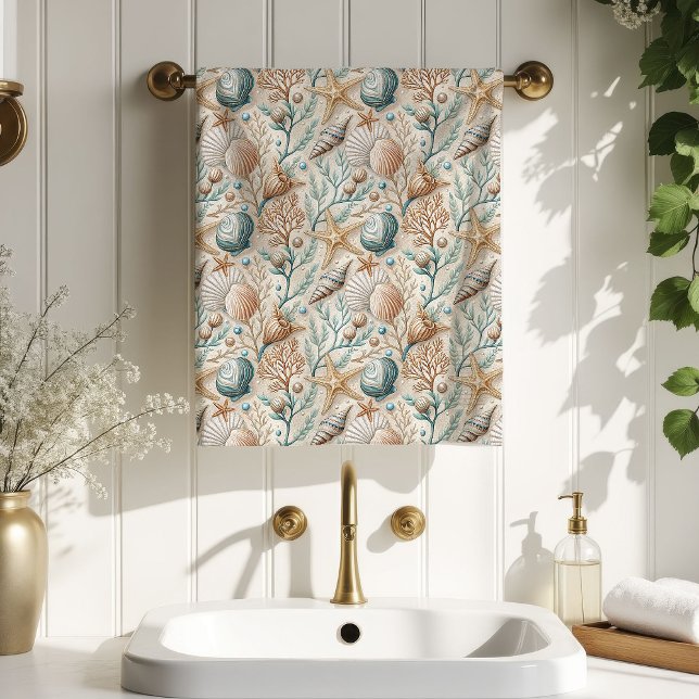 Pastel Nautical Towel Light Brown Seaside Touch Badhandtuch Set (Pastel Nautical Towel Light Brown Seaside Touch)