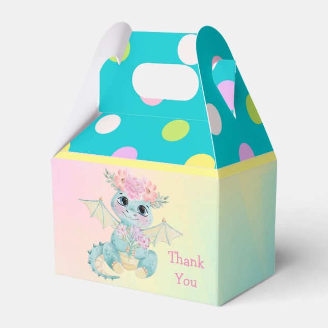 Pastel Niedlich Dragon Girl Birthday/Baby Dusche Geschenkschachtel (Vorderseite)