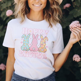 Pastel Niedlich Groovy Hoppy Oaster Bunny Womens T-Shirt