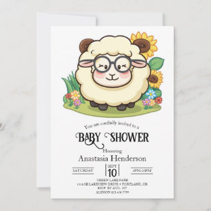 Pastel Niedlich Sheep Baby Dusche Einladung