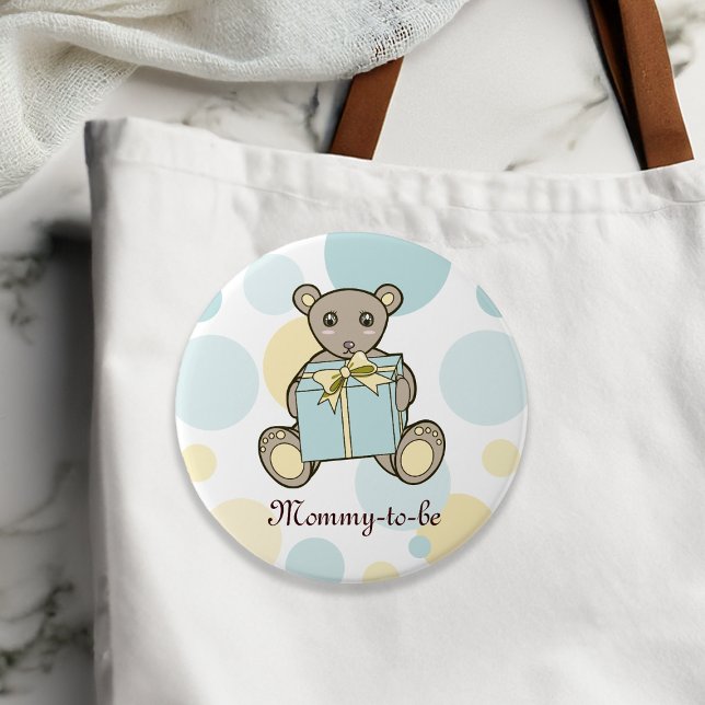 Pastel Niedlich Teddy Bear Baby Shower Mommy-to-be Button (Von Creator hochgeladen)