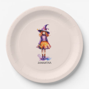 Pastel Niedlich Witch Girl - Halloween Ästhetik (2 Pappteller