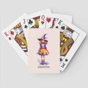 Pastel Niedlich Witch Girl - Halloween Ästhetik (2 Spielkarten