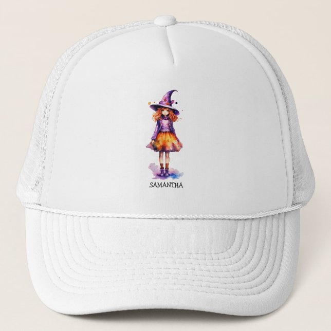Pastel Niedlich Witch Girl - Halloween Ästhetik (2 Truckerkappe (Vorderseite)
