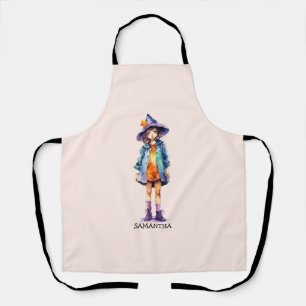 Pastel Niedlich Witch Girl Halloween Ästhetik Schürze
