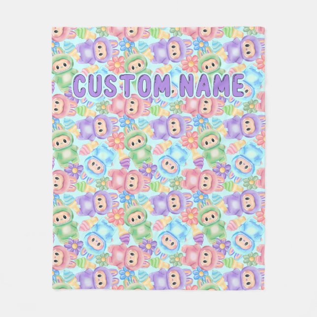 Pastel niedliche Decke, personalisierter, gemütlic Fleecedecke (Vorderseite)
