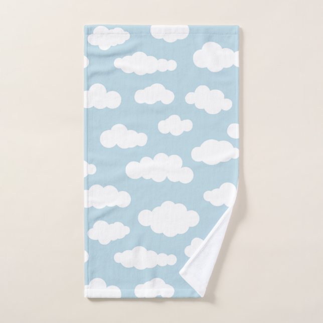 Pastel Nuages Bébé Esthétique Bleu Et Blanc (Serviette à main)