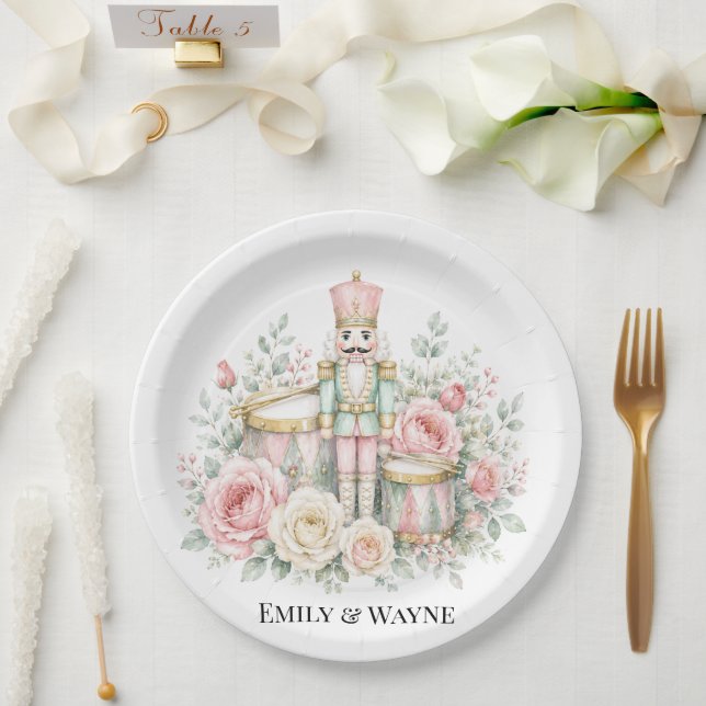 Pastel-Nussknacker-Weihzeit-Hochzeit Pappteller (Hochzeit)