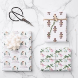 Pastel Nutcracker Ballerina Weihnachten Geschenkpapier Set