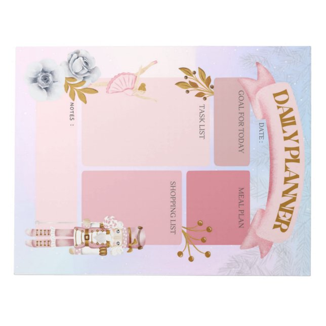 Pastel Nutcracker Daily Planner Notizblock (Vorderseite)