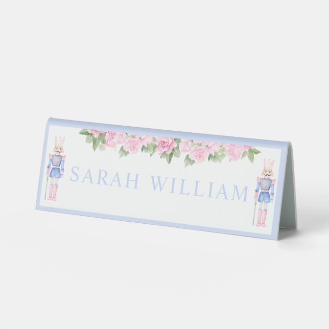 Pastel Nutcracker Tafelzellenzeichen, 6" x 2" Tischaufsteller (Vorderseite)