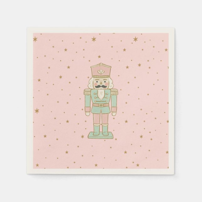 "Pastel Nutcracker – Whimsical Holiday Serviette (Vorderseite)