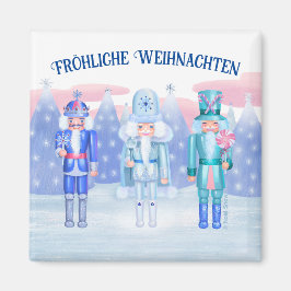 Pastel Nutcrackers Frohe Weihnachten im Deutschen Magnet