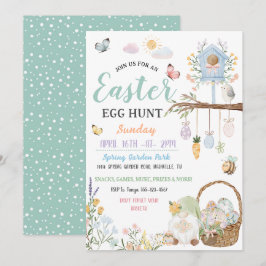 Pastel Oaster Egg Hunt Gnomes Einladung