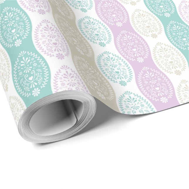 Pastel Oaster Egg Muster - Frühjahrsgestaltung Geschenkpapier (Rolleneckpunkt)